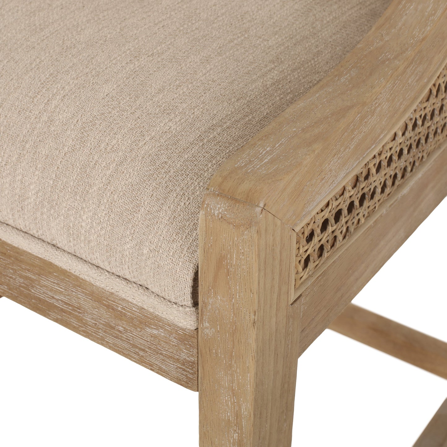 Christopher Knight Home Cataldo Tabourets de comptoir en bois et rotin avec revêtement en tissu, 65 cm (lot de 2)