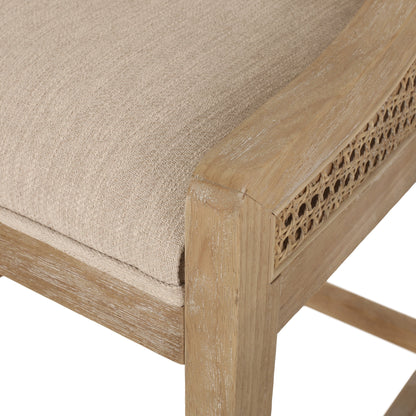 Christopher Knight Home Cataldo Tabourets de comptoir en bois et rotin avec revêtement en tissu, 65 cm (lot de 2)