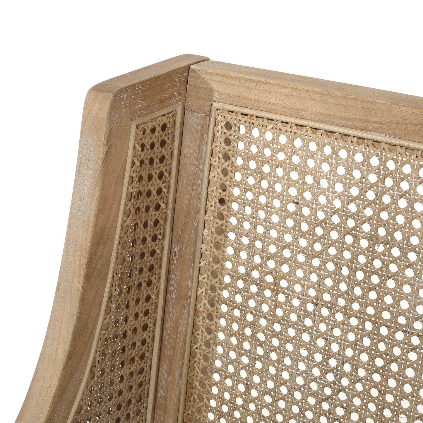 Christopher Knight Home Cataldo Tabourets de comptoir en bois et rotin avec revêtement en tissu, 65 cm (lot de 2)