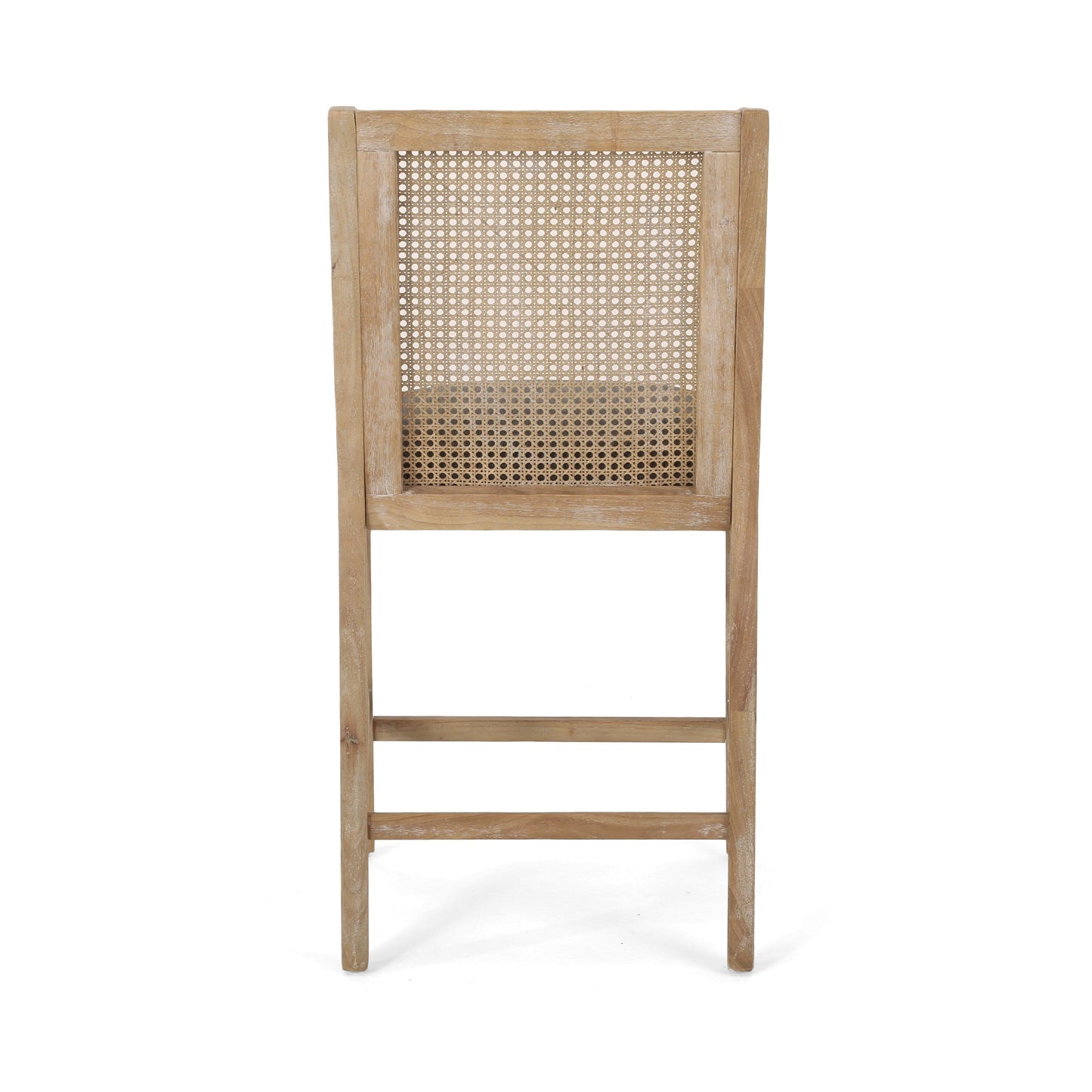 Christopher Knight Home Cataldo Tabourets de comptoir en bois et rotin avec revêtement en tissu, 65 cm (lot de 2)