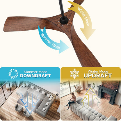 Ventilateur de plafond avec éclairage, ventilateur de plafond 52 pouces avec télécommande, LED à intensité variable et température à trois couleurs.