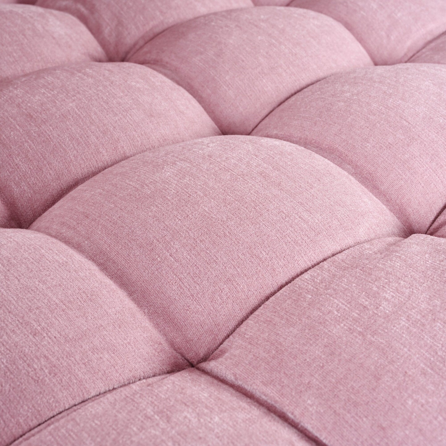 Chenille Chaise Lounge Sofa Bed, Upholstered Sofa Couch with Tufted Backrest and 2 Detachable Pillows for Living Room