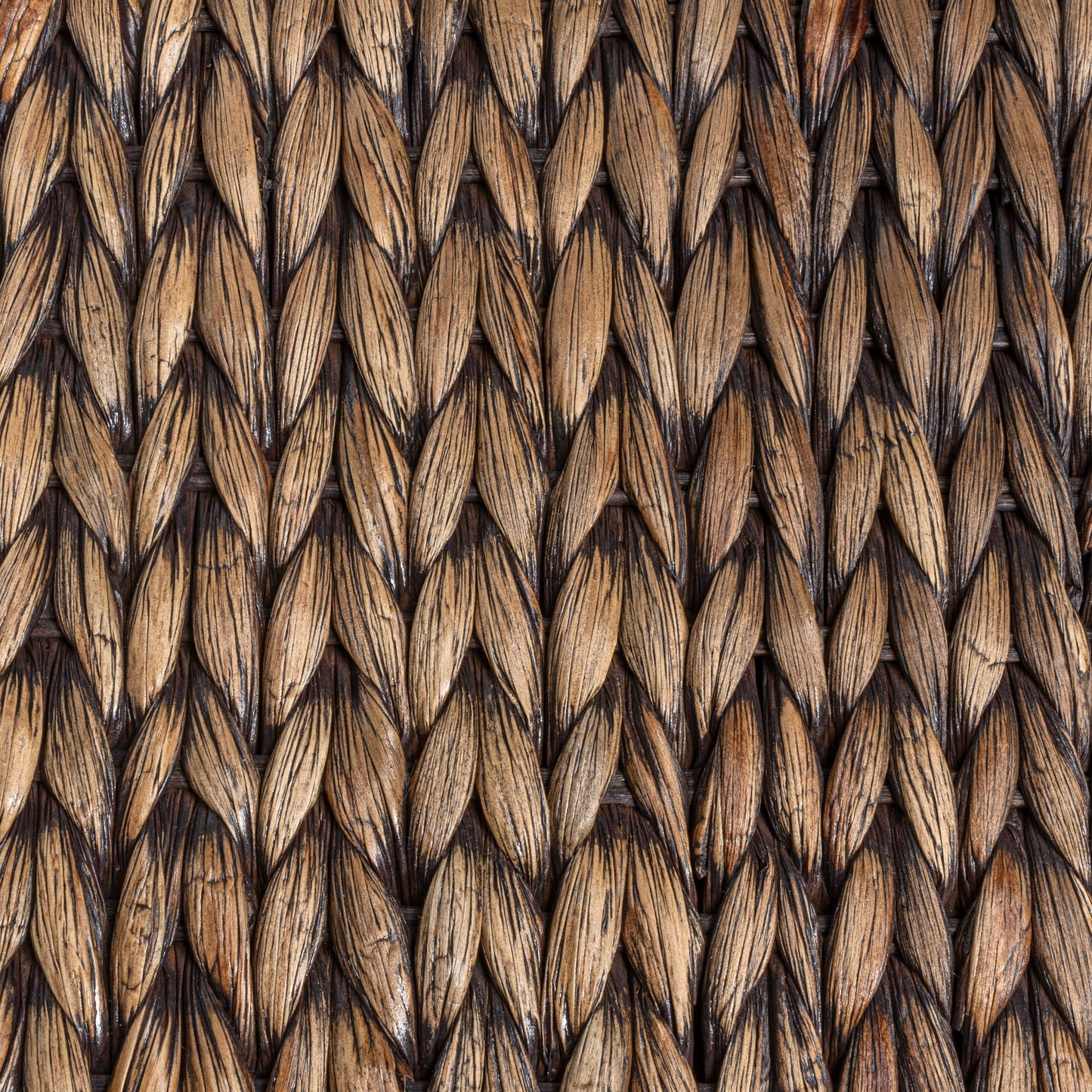 happimess Coffre de rangement sous lit en jonc et bois avec roulettes et poignées