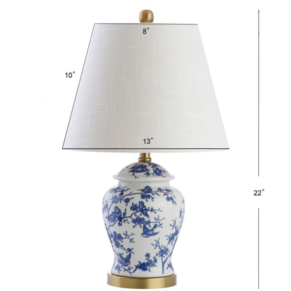 Choi 22 Lampe de table Chinoiserie, Bleu/Blanc (lot de 2) par JONATHAN Y