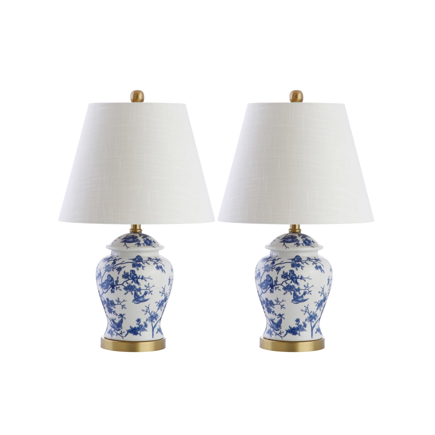 Choi 22 Lampe de table Chinoiserie, Bleu/Blanc (lot de 2) par JONATHAN Y
