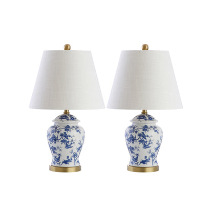 Choi 22 Lampe de table Chinoiserie, Bleu/Blanc (lot de 2) par JONATHAN Y