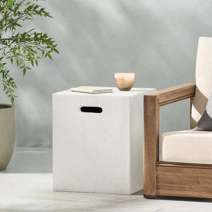 Christopher Knight Home - Table d'appoint en béton léger pour réservoir d'eau, modèle Aidan, pour extérieur