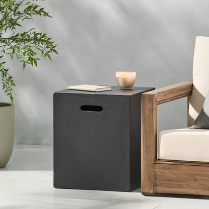 Christopher Knight Home - Table d'appoint en béton léger pour réservoir d'eau, modèle Aidan, pour extérieur