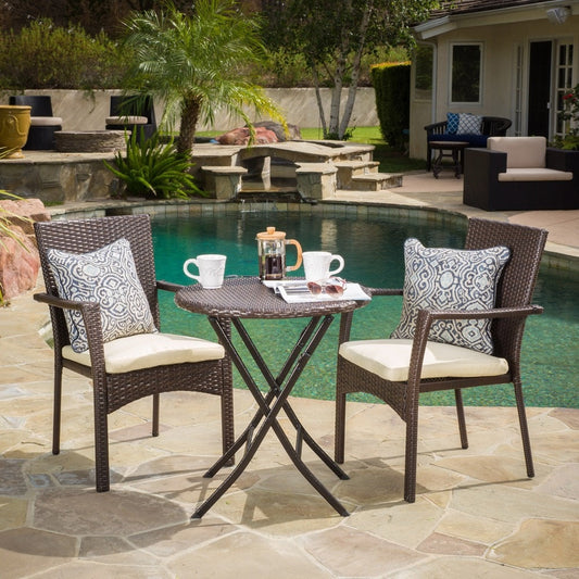 Elba 3-piece Wicker Bistro Set by Christopher Knight Home