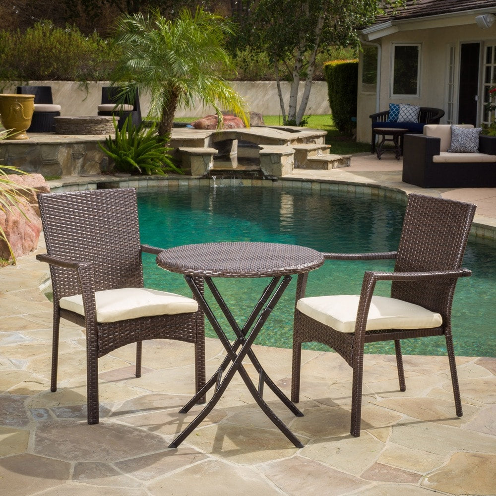 Elba 3-piece Wicker Bistro Set by Christopher Knight Home