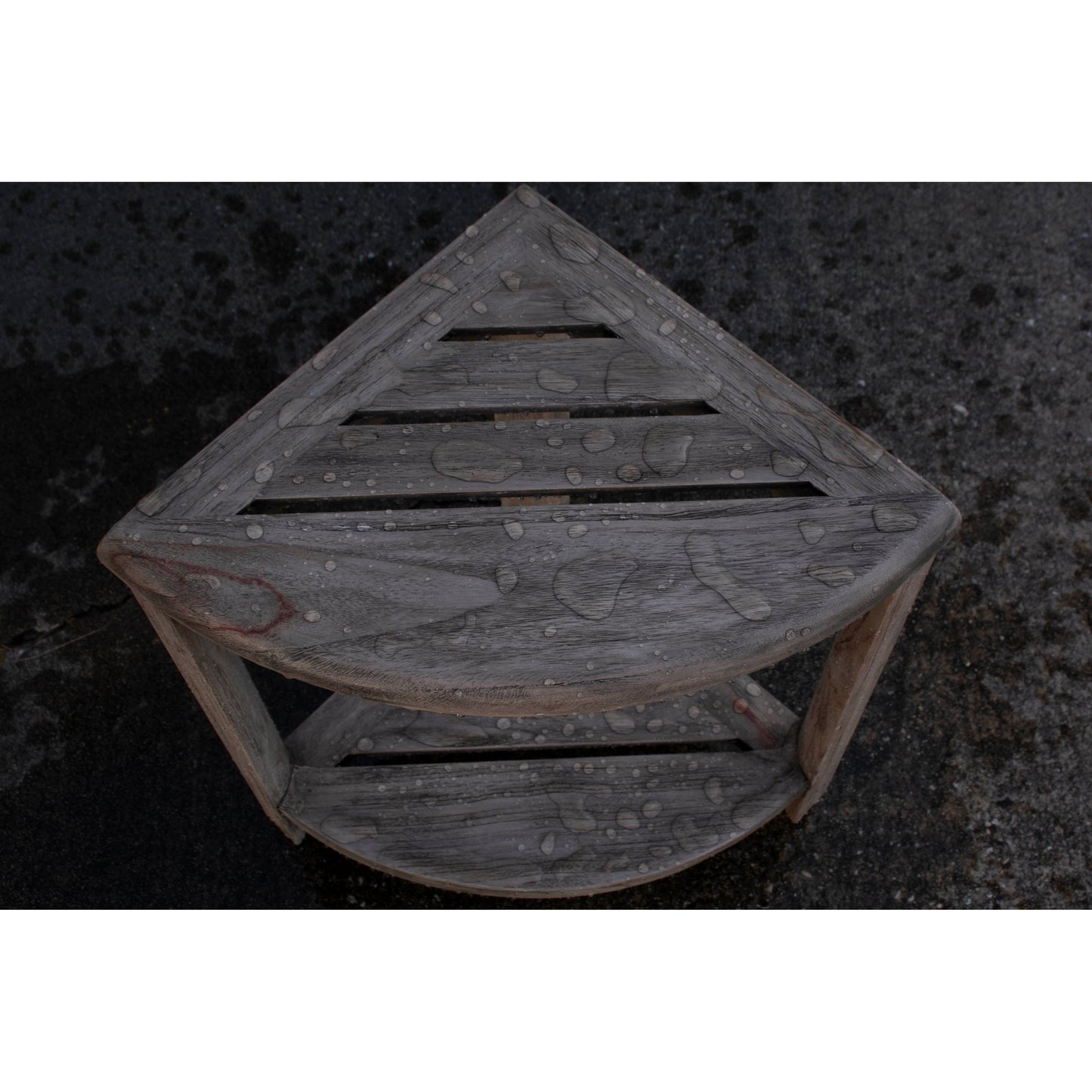 CoastalVogue, Étagère de douche d'angle en teck, Tabouret de douche pour se raser les jambes, Tabouret de douche pour les pieds, Tabouret de douche en teck, Tabouret de douche d'angle