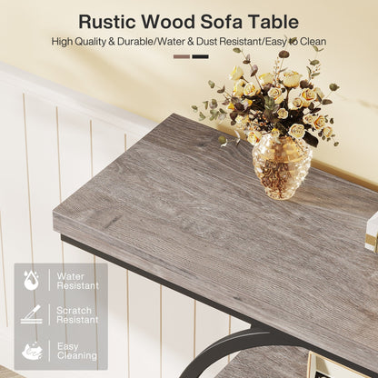 Table console pour entrée, table d'appoint industrielle à 4 niveaux pour derrière le canapé