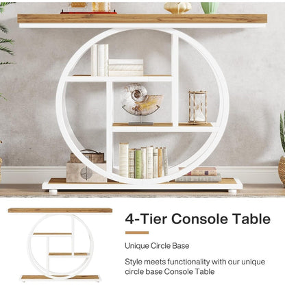 Table console pour entrée, table d'appoint industrielle à 4 niveaux pour derrière le canapé