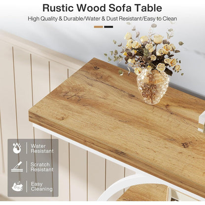 Table console pour entrée, table d'appoint industrielle à 4 niveaux pour derrière le canapé