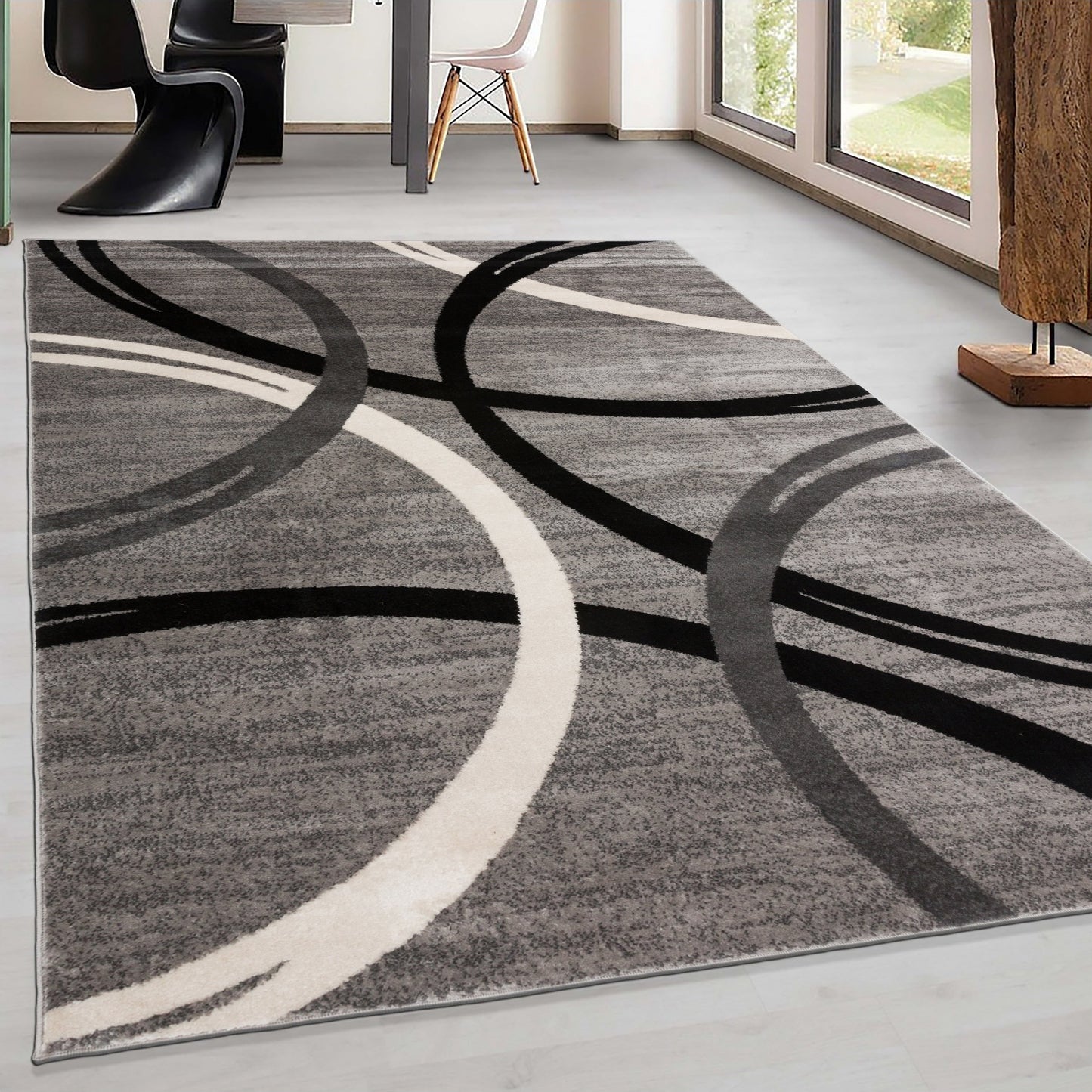 World Rug Gallery Contemporary Abstract Circles Design Area Rug