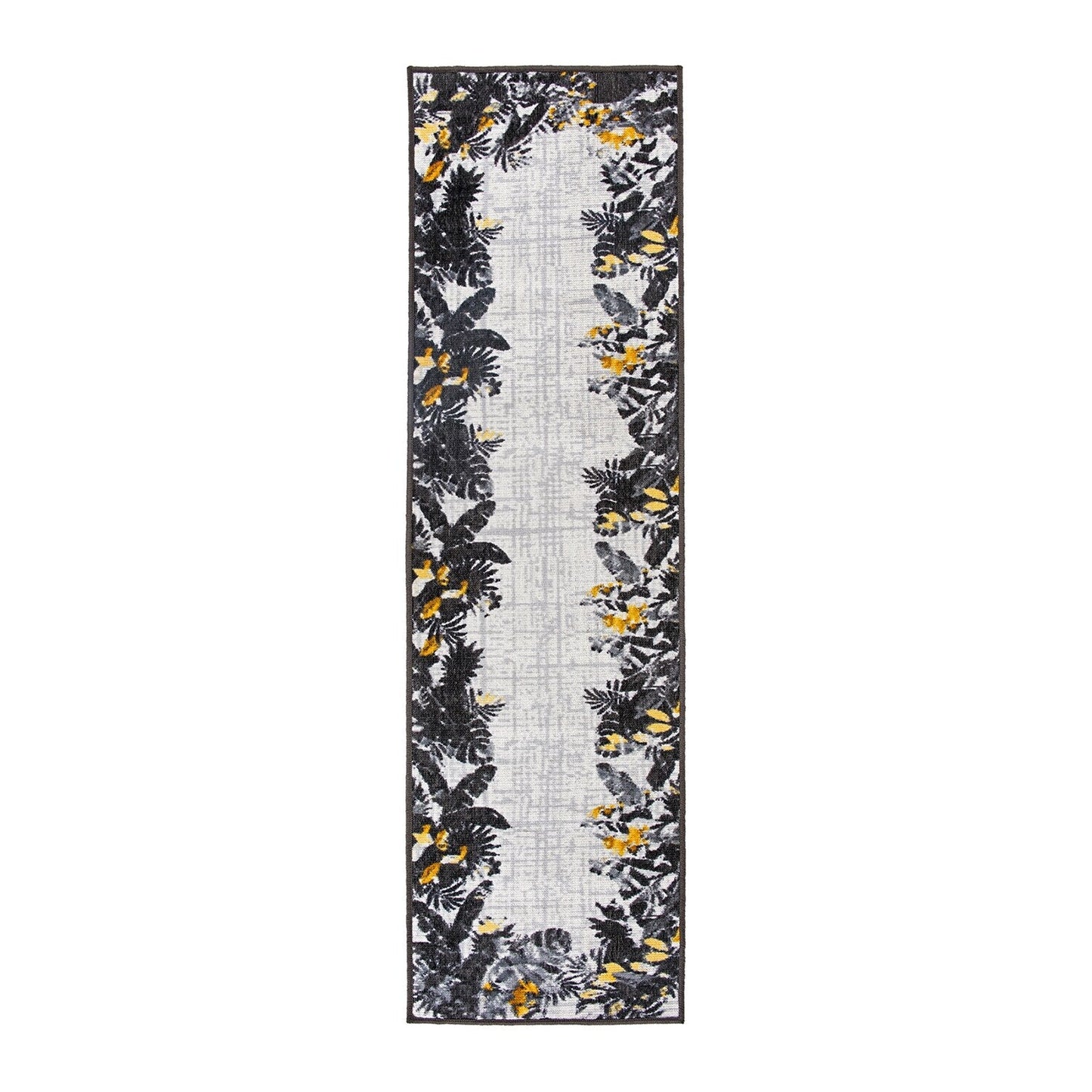 Contemporary Floral Border Indoor/Outdoor Area Rug