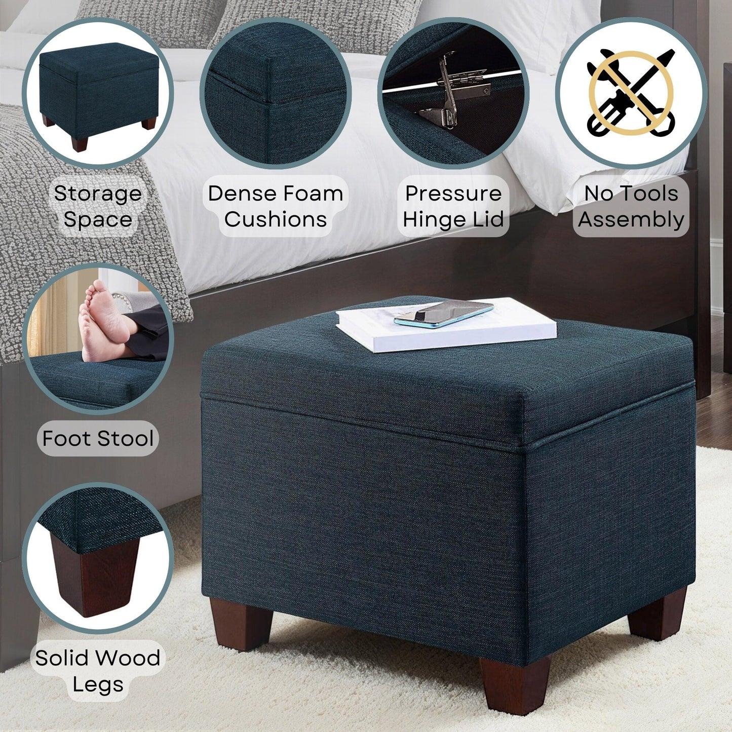 Convenience Concepts Madison Storage Ottoman