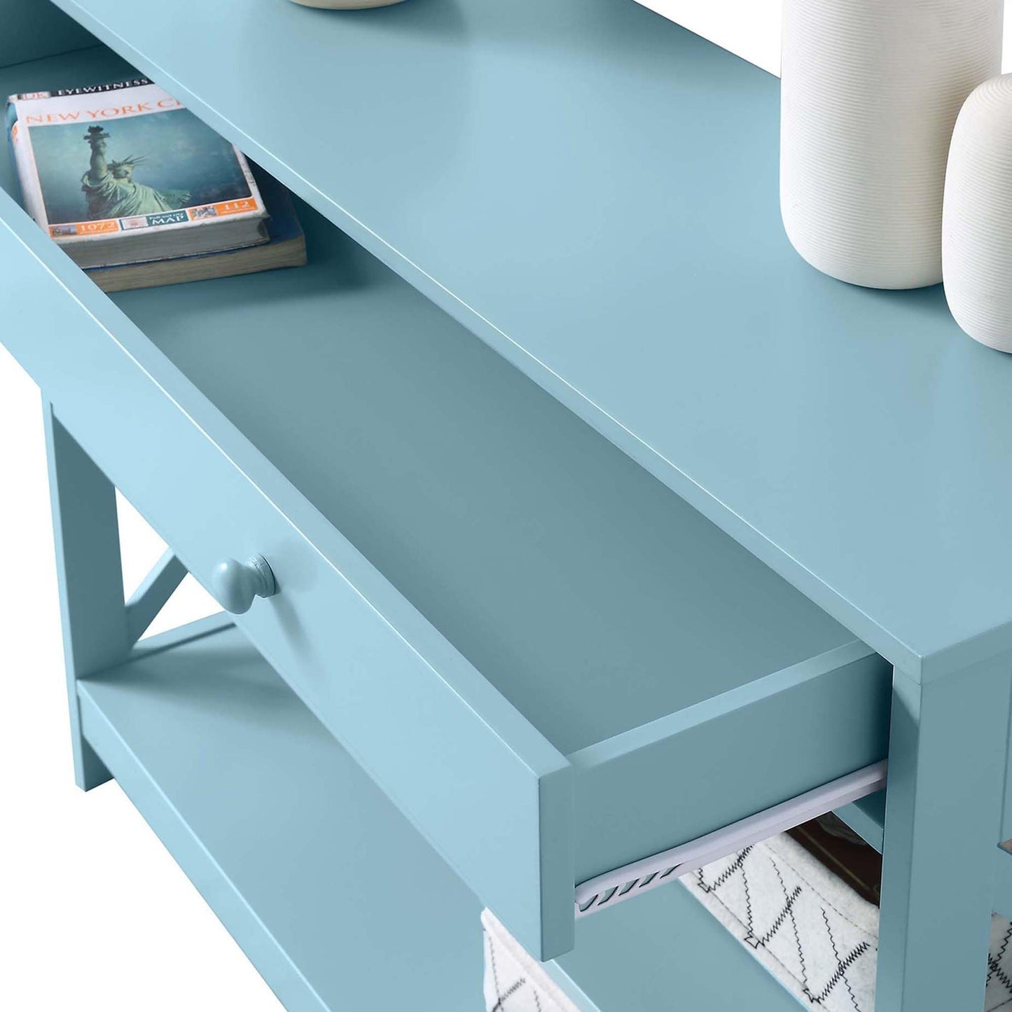 Table console Oxford à 1 tiroir avec étagères de Convenience Concepts