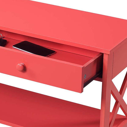 Table console Oxford à 1 tiroir avec étagères de Convenience Concepts