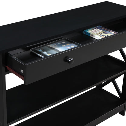 Table console Oxford à 1 tiroir avec étagères de Convenience Concepts