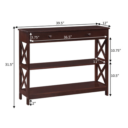 Table console Oxford à 1 tiroir avec étagères de Convenience Concepts