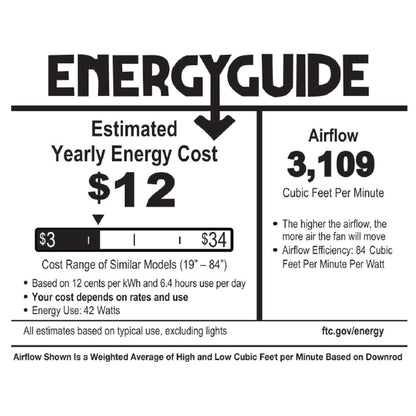 Ventilateur de plafond Copper Grove Guasipati Magna Carta de 52 pouces, style Tiffany - 52L x 52W x 16.5