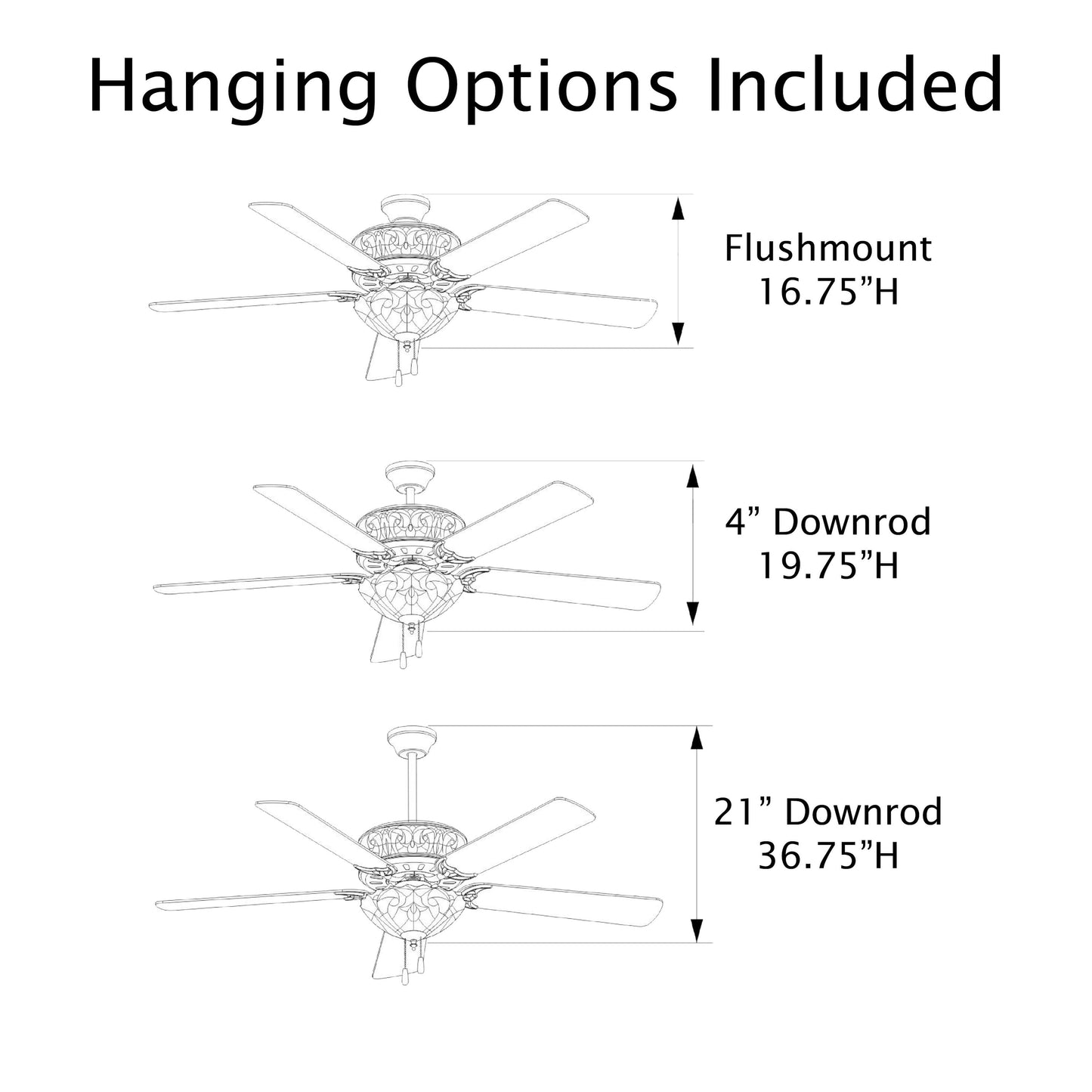 Ventilateur de plafond Copper Grove Guasipati Magna Carta de 52 pouces, style Tiffany - 52L x 52W x 16.5