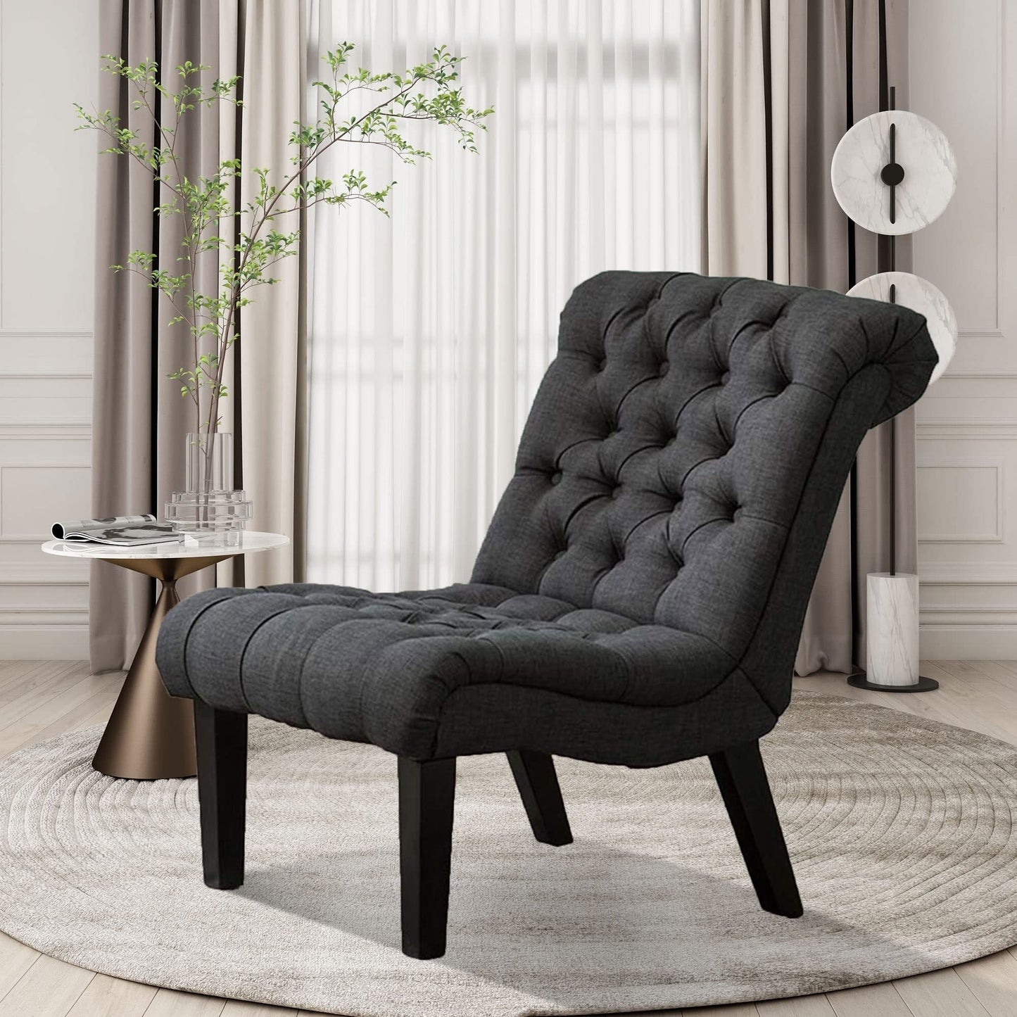 Chaise longue, canapé, fauteuil d'appoint recouvert de tissu pour chambre à coucher et salon.