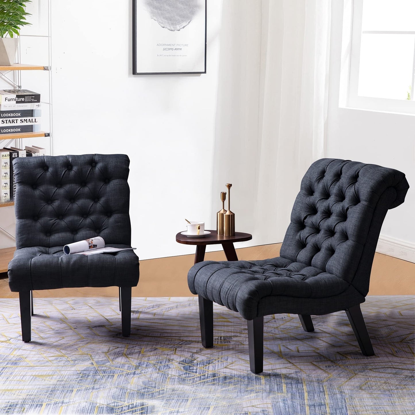 Chaise longue, canapé, fauteuil d'appoint recouvert de tissu pour chambre à coucher et salon.