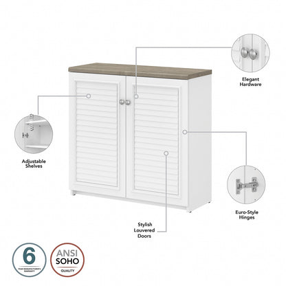 Armoire de rangement Fairview avec portes et étagères de Bush Furniture - 80,6 cm L x 32,4 cm l x 78 cm H