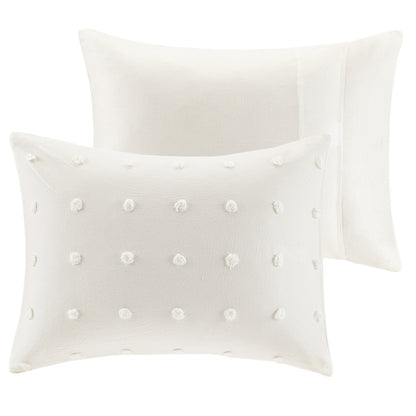 Intelligent Design Maize Cotton Jacquard Duvet Cover Set with Euro Shams and Throw Pillows