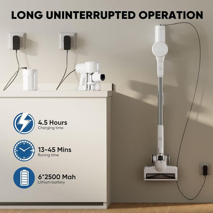 Aspirateur sans fil 3-en-1, léger pour tapis, sols durs, poils d'animaux et nettoyage de la maison.