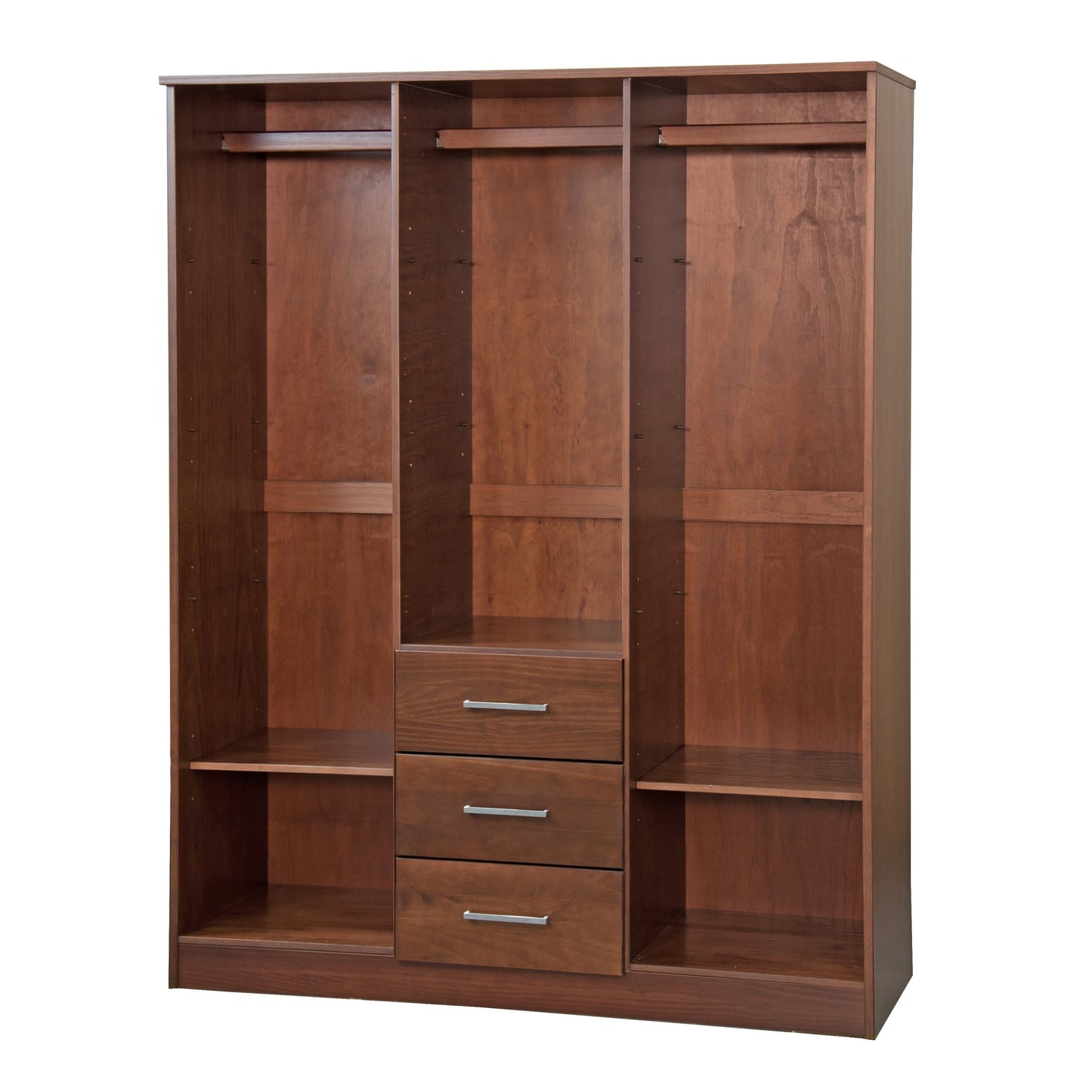 Palace Imports Armoire à 3 portes Cosmo en bois massif 100 % avec portes en bois massif ou en miroir