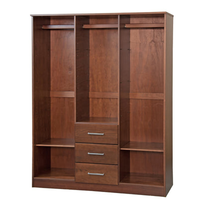 Palace Imports Armoire à 3 portes Cosmo en bois massif 100 % avec portes en bois massif ou en miroir