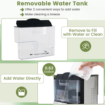 Fabrique de glaçons de comptoir Costway, 56 lbs/24h, glaçons mâchables - Voir les détails