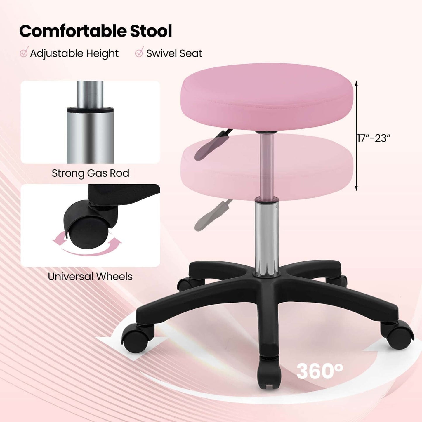 Costway 72 Massage Bed with Hydraulic Stool Adjustable Backrest &