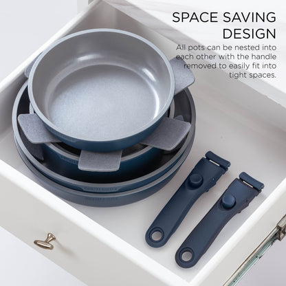 Service de cuisine Country Kitchen 16 pièces pour camping-car, céramique, avec poignées amovibles, compatible avec le four.