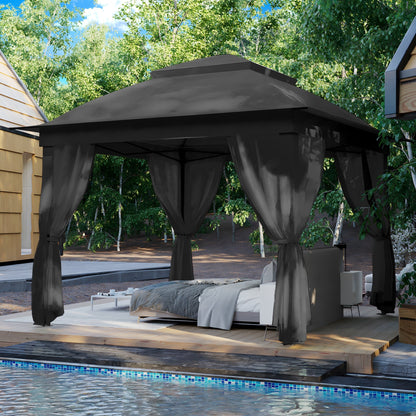 Gazebo en acier Cozywor de 3,35 m x 3,35 m (11 pi x 11 pi) avec moustiquaire