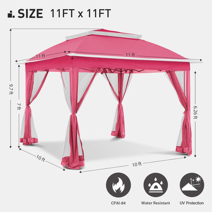 Gazebo en acier Cozywor de 3,35 m x 3,35 m (11 pi x 11 pi) avec moustiquaire