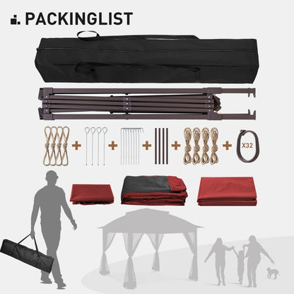 Gazebo en acier Cozywor de 3,35 m x 3,35 m (11 pi x 11 pi) avec moustiquaire