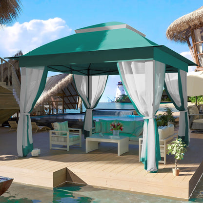 Gazebo en acier Cozywor de 3,35 m x 3,35 m (11 pi x 11 pi) avec moustiquaire