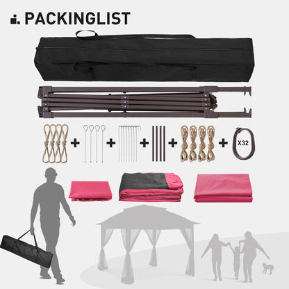 Gazebo en acier Cozywor de 3,35 m x 3,35 m (11 pi x 11 pi) avec moustiquaire