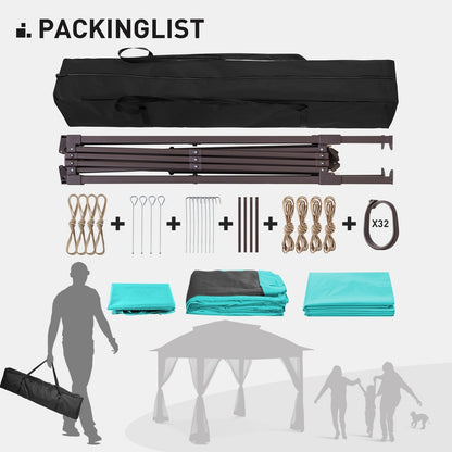 Gazebo en acier Cozywor de 3,35 m x 3,35 m (11 pi x 11 pi) avec moustiquaire