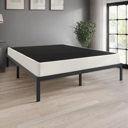 Sommier à ressorts métalliques de 5 pouces avec revêtement en lin gris chaud de CraftPorch