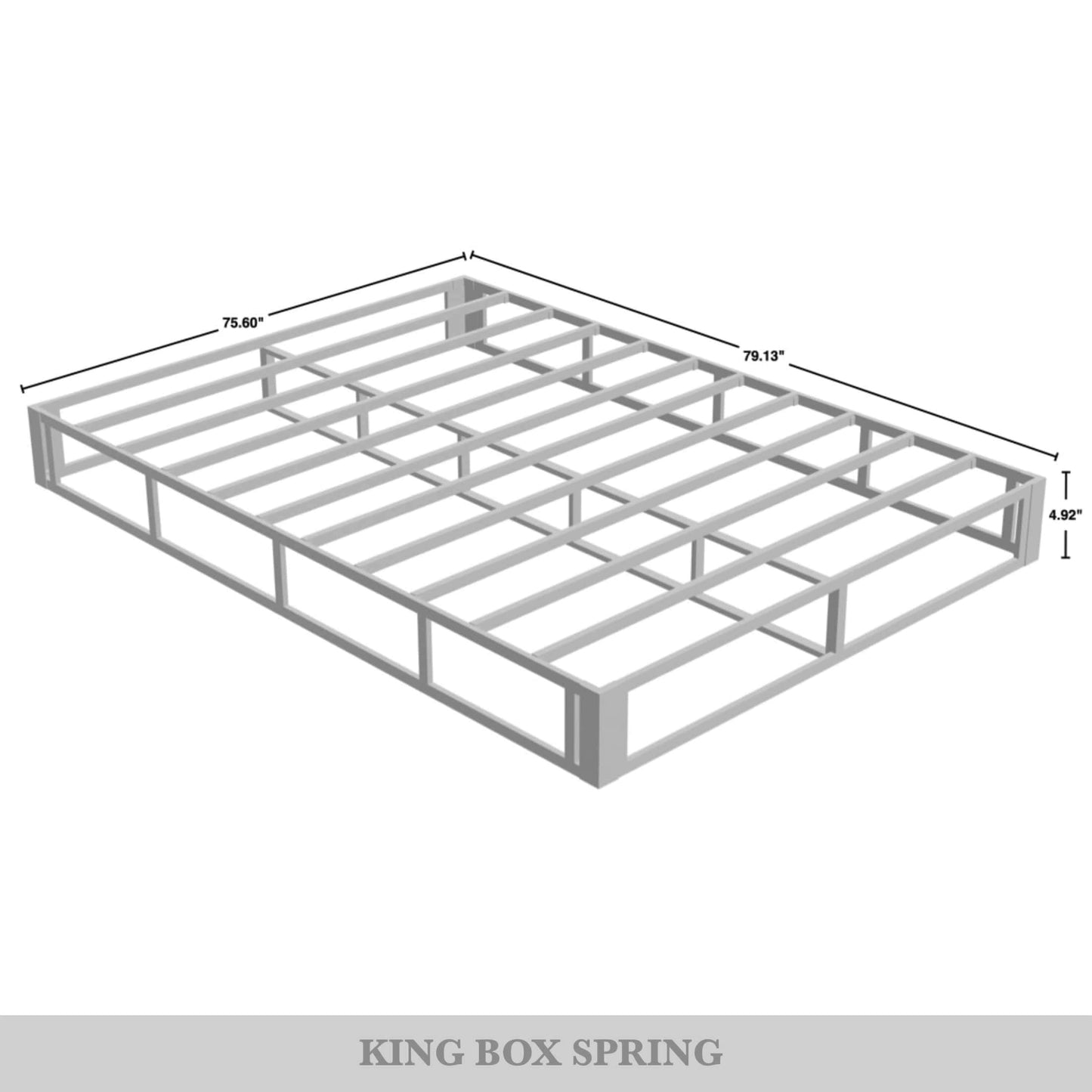 Sommier à ressorts métalliques de 5 pouces avec revêtement en lin gris chaud de CraftPorch