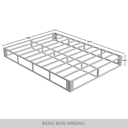 Sommier à ressorts métalliques de 5 pouces avec revêtement en lin gris chaud de CraftPorch