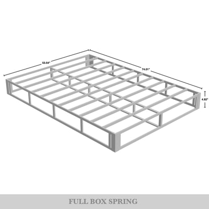 Sommier à ressorts métalliques de 5 pouces avec revêtement en lin gris chaud de CraftPorch