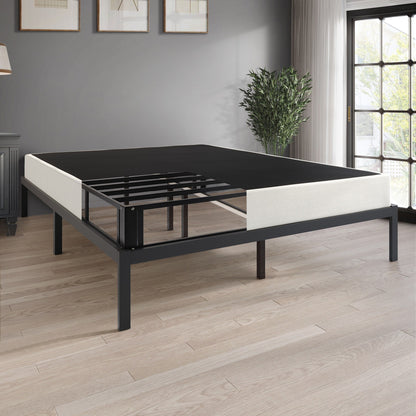 Sommier à ressorts métalliques de 5 pouces avec revêtement en lin gris chaud de CraftPorch