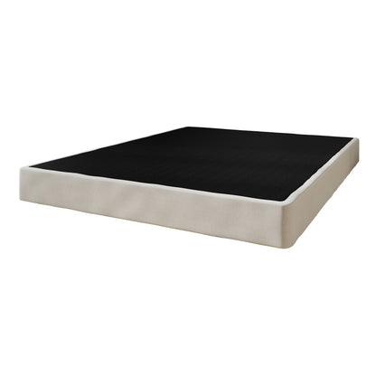 Sommier à lattes en bois massif CraftPorch de 5 pouces avec revêtement en lin gris chaud