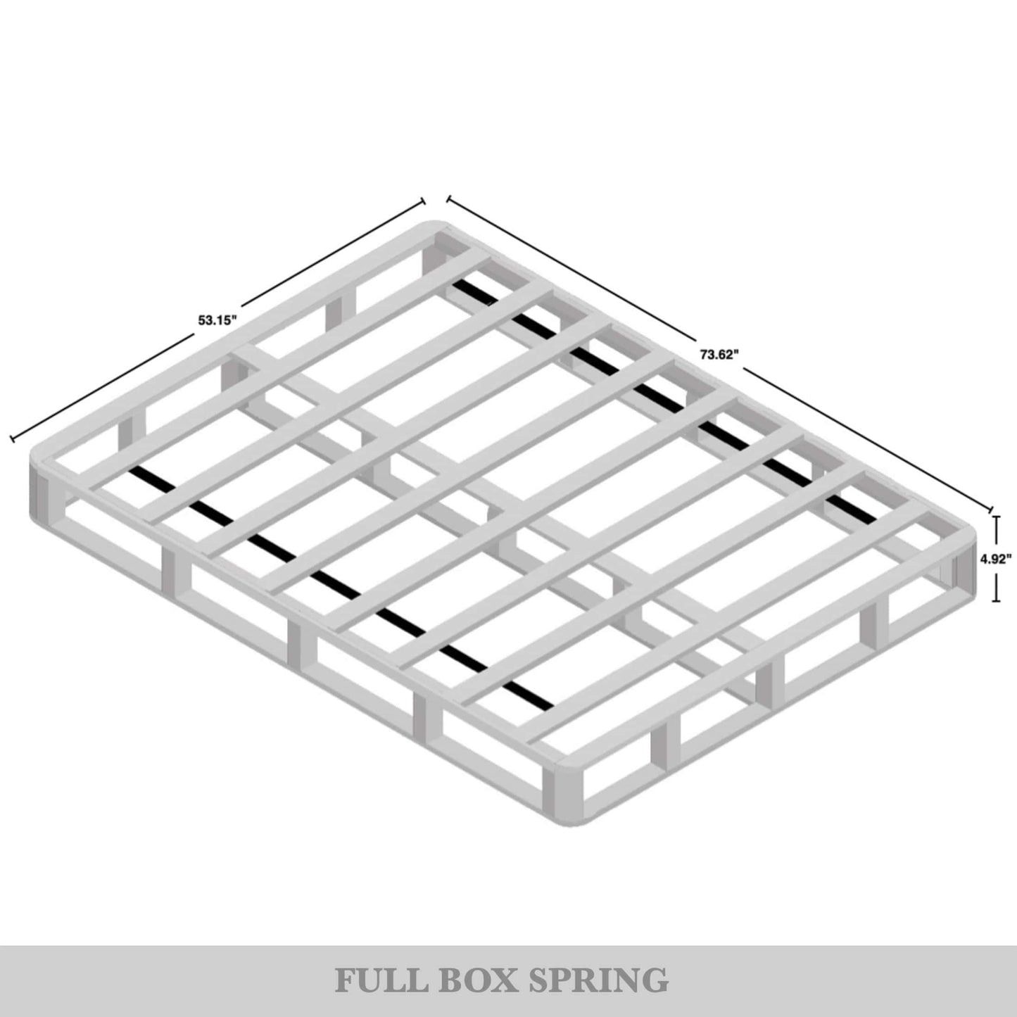Sommier à lattes en bois massif CraftPorch de 5 pouces avec revêtement en lin gris chaud